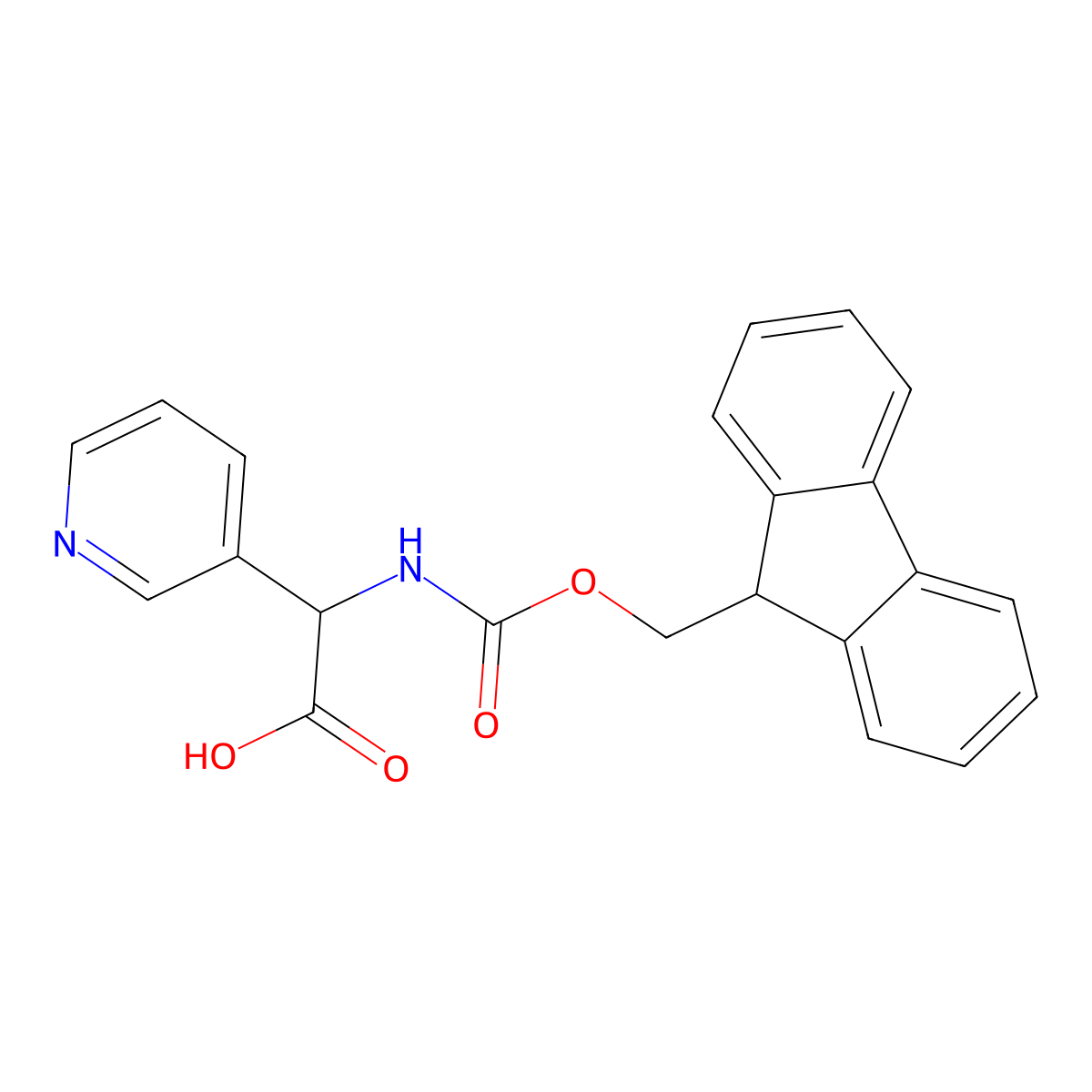 2-((((9H-fluoren-9-yl)methoxy)carbonyl)amino)-2-(pyridin-3-yl)acetic acid molecular structure, CAS 494210-71-8