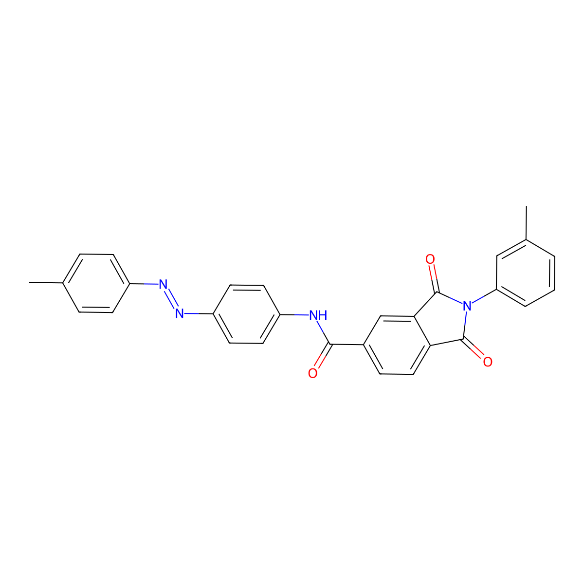 1H-Isoindole-5-carboxamide, 2,3-dihydro-2-(3-methylphenyl)-N-[4-[2-(4-methylphenyl)diazenyl]phenyl]-1,3-dioxo- molecular structure, CAS 494214-24-3