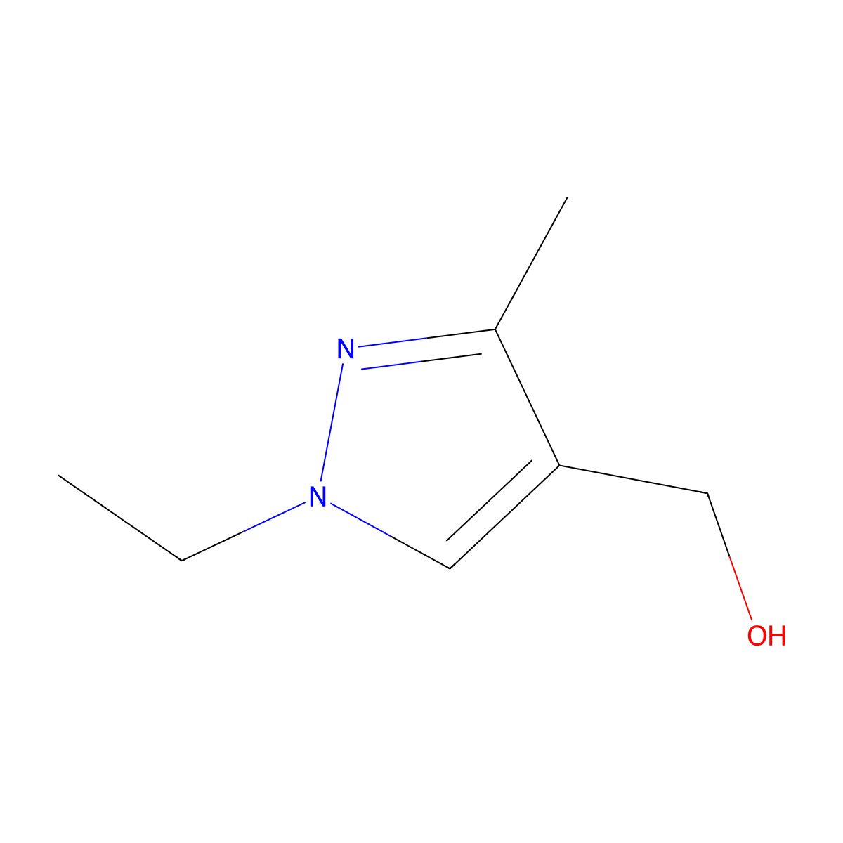 (1-ethyl-3-methyl-1H-pyrazol-4-yl)methanol molecular structure, CAS 494214-30-1