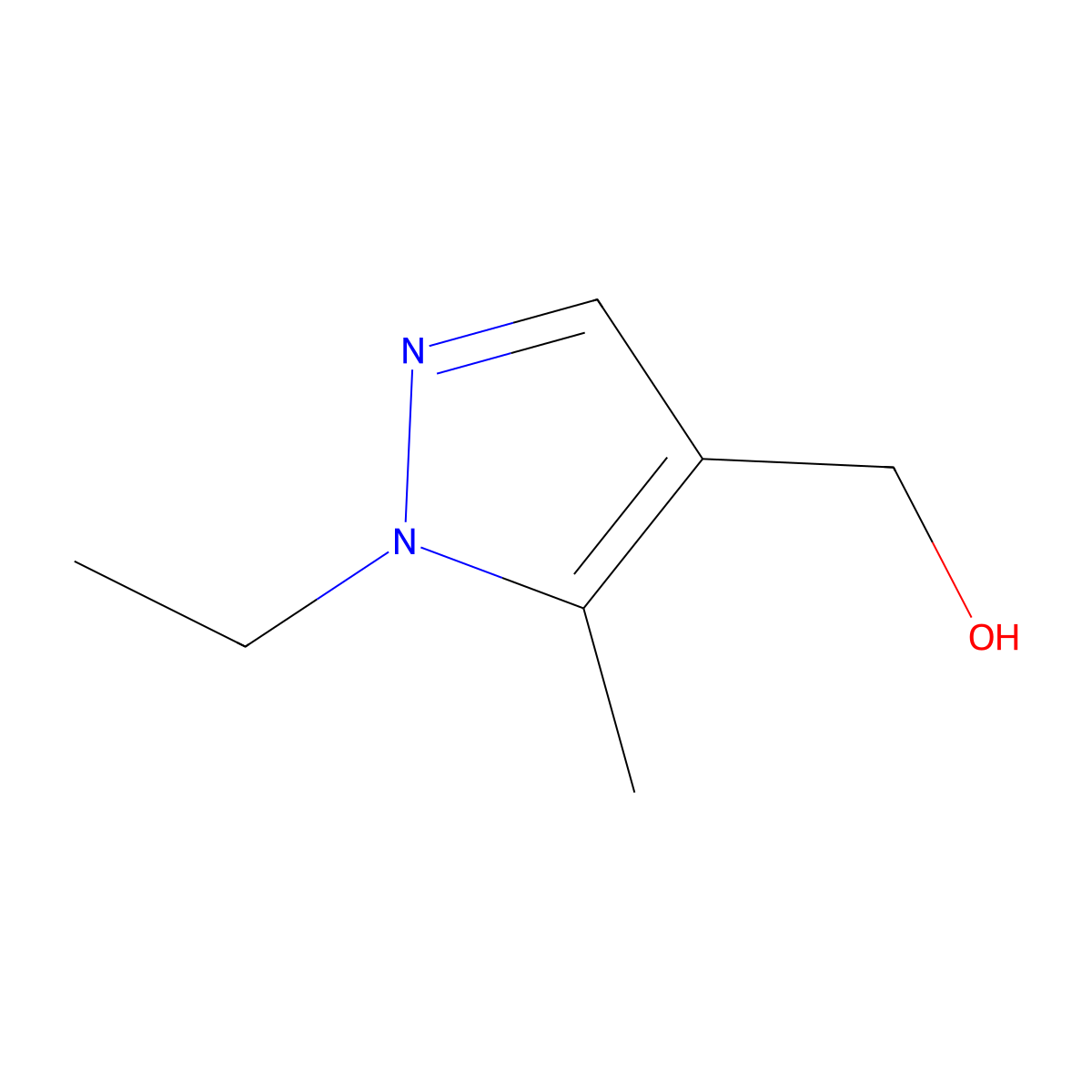 (1-ethyl-5-methyl-1H-pyrazol-4-yl)methanol molecular structure, CAS 494214-31-2