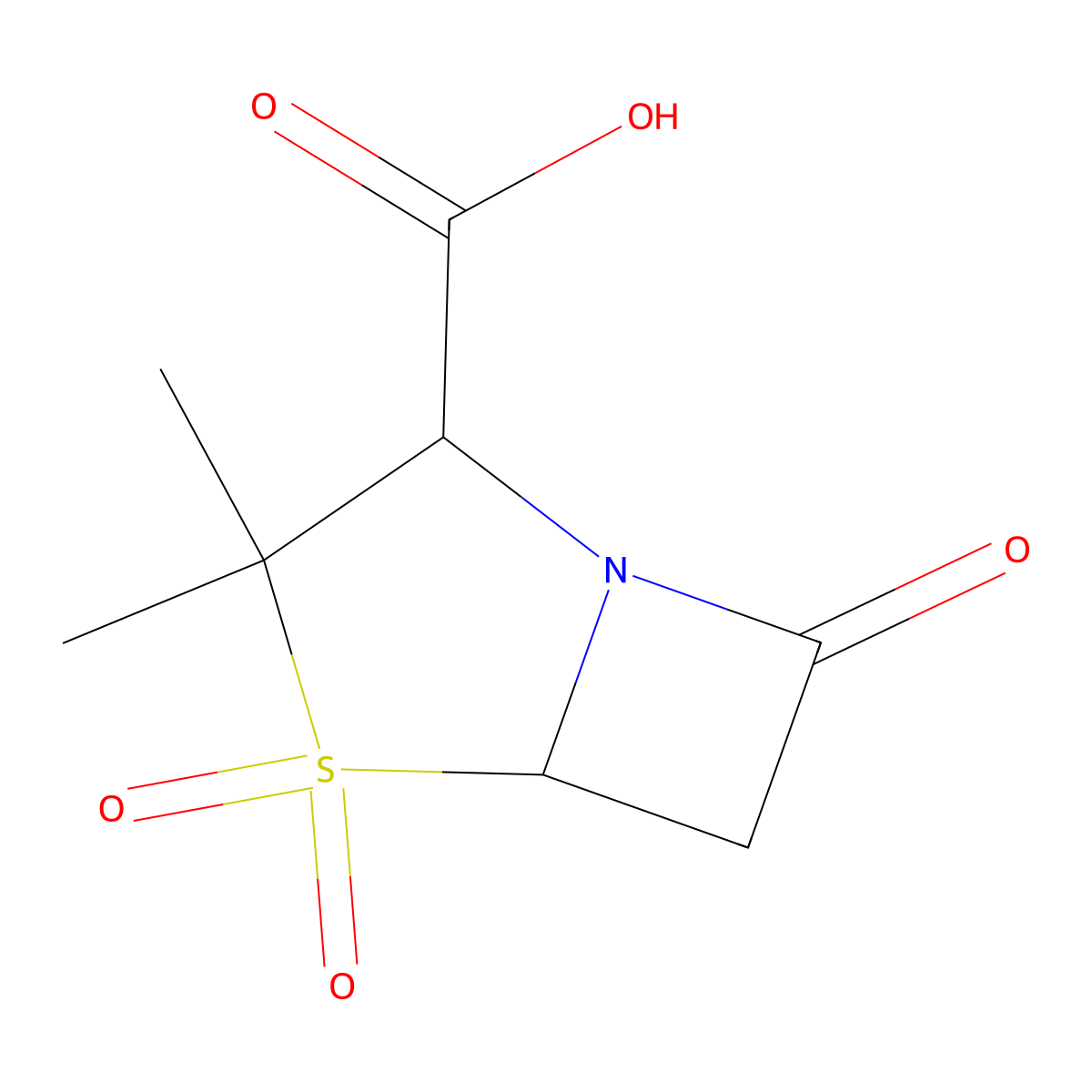 3,3-Dimethyl-7-oxo-4-thia-1-azabicyclo(3.2.0)heptane-2-carboxylic acid 4,4-dioxide molecular structure, CAS 494216-40-9