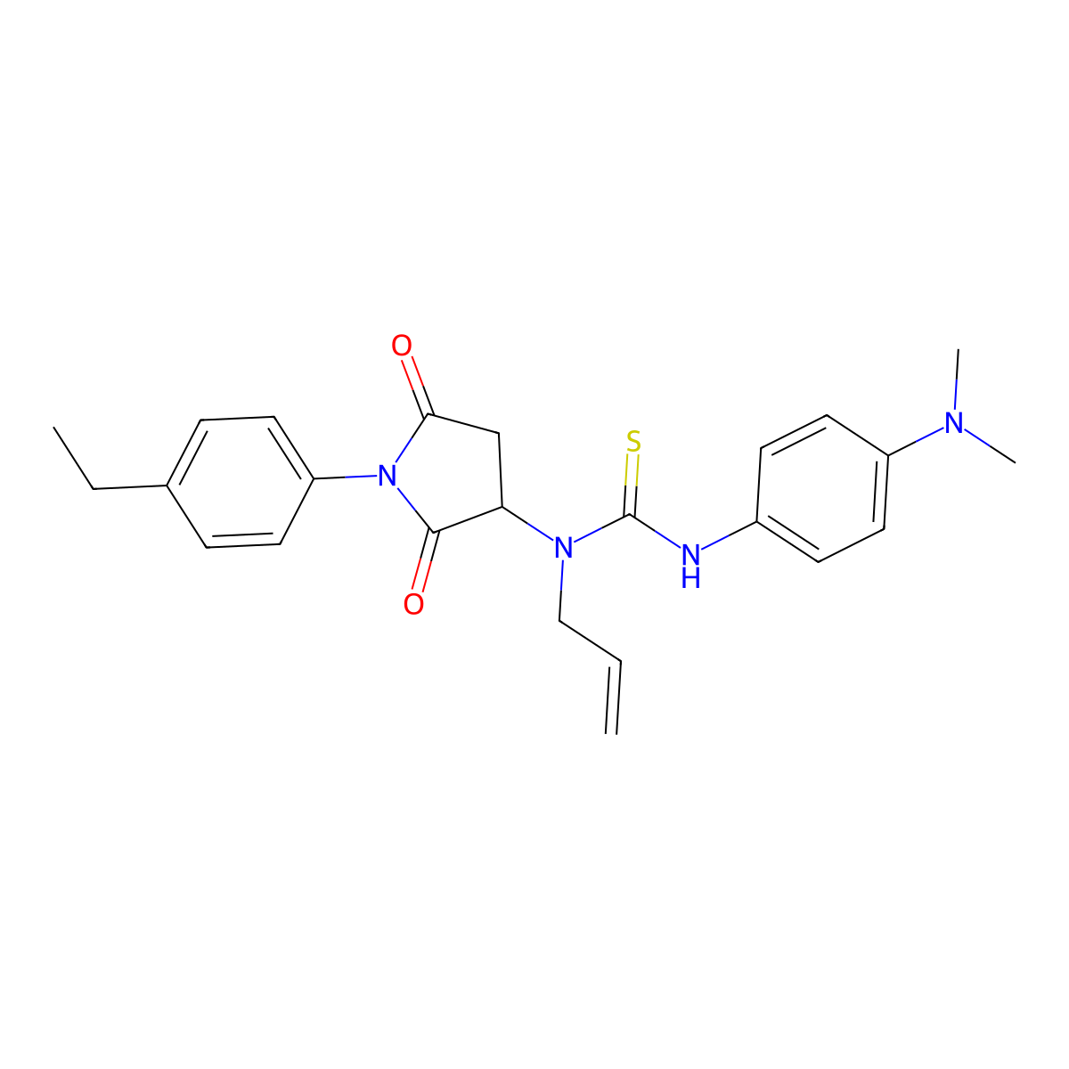 N-allyl-N'-[4-(dimethylamino)phenyl]-N-[1-(4-ethylphenyl)-2,5-dioxo-3-pyrrolidinyl]thiourea molecular structure, CAS 494216-84-1