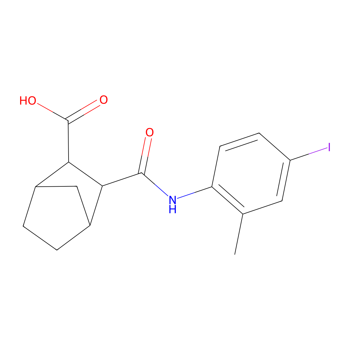 3-[(4-Iodo-2-methylanilino)carbonyl]bicyclo[2.2.1]heptane-2-carboxylic acid molecular structure, CAS 494217-26-4