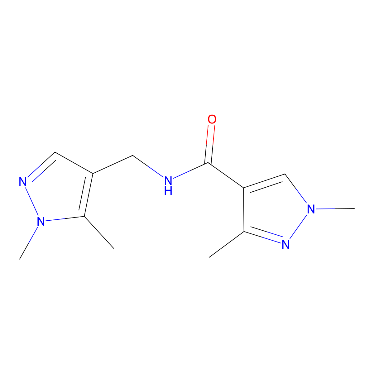 N-[(1,5-dimethyl-1H-pyrazol-4-yl)methyl]-1,3-dimethyl-1H-pyrazole-4-carboxamide molecular structure, CAS 494217-28-6