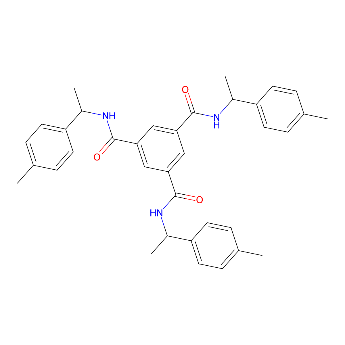 1-N,3-N,5-N-tris[1-(4-methylphenyl)ethyl]benzene-1,3,5-tricarboxamide molecular structure, CAS 494217-32-2