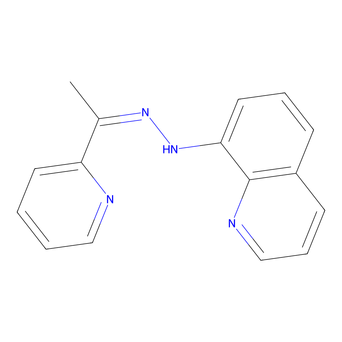 1-(2-pyridinyl)-1-ethanone N-(8-quinolinyl)hydrazone molecular structure, CAS 494221-32-8