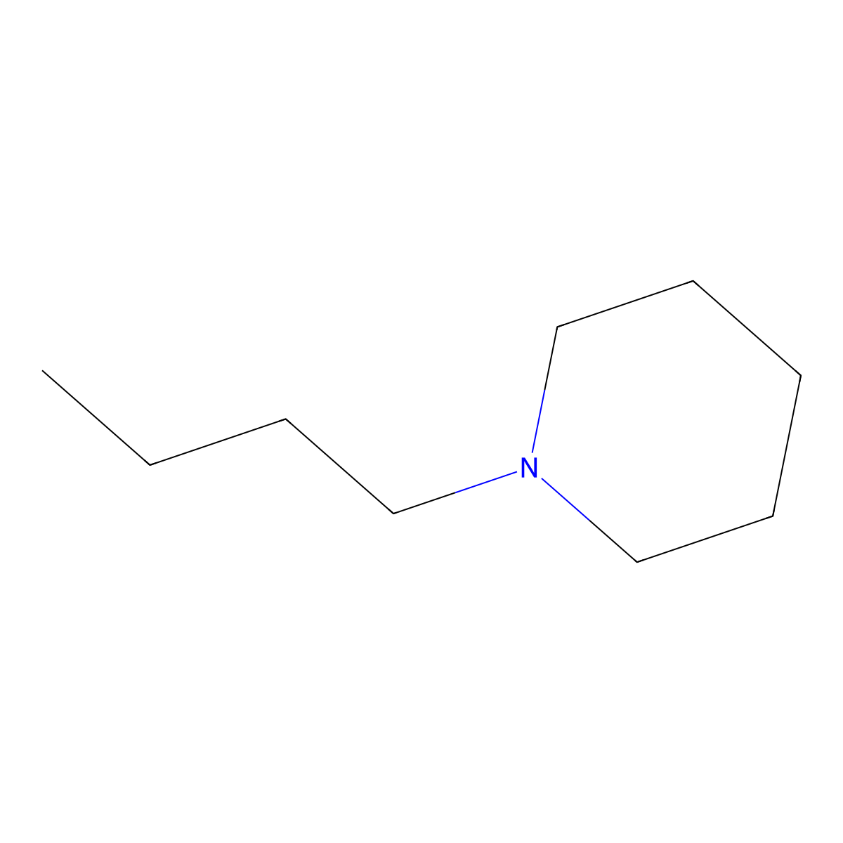 1-Butylpiperidine molecular structure, CAS 4945-48-6
