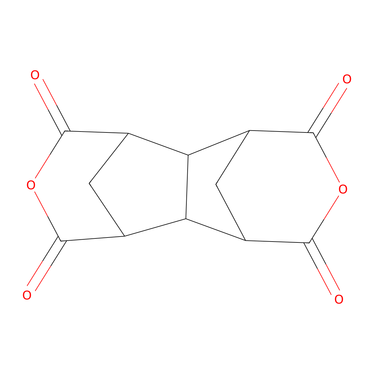 Tetrahydro-1,5:6,10-dimethanooxepino[4,5-d]oxepine-2,4,7,9(1H,5H)-tetraone molecular structure, CAS 4945-72-6