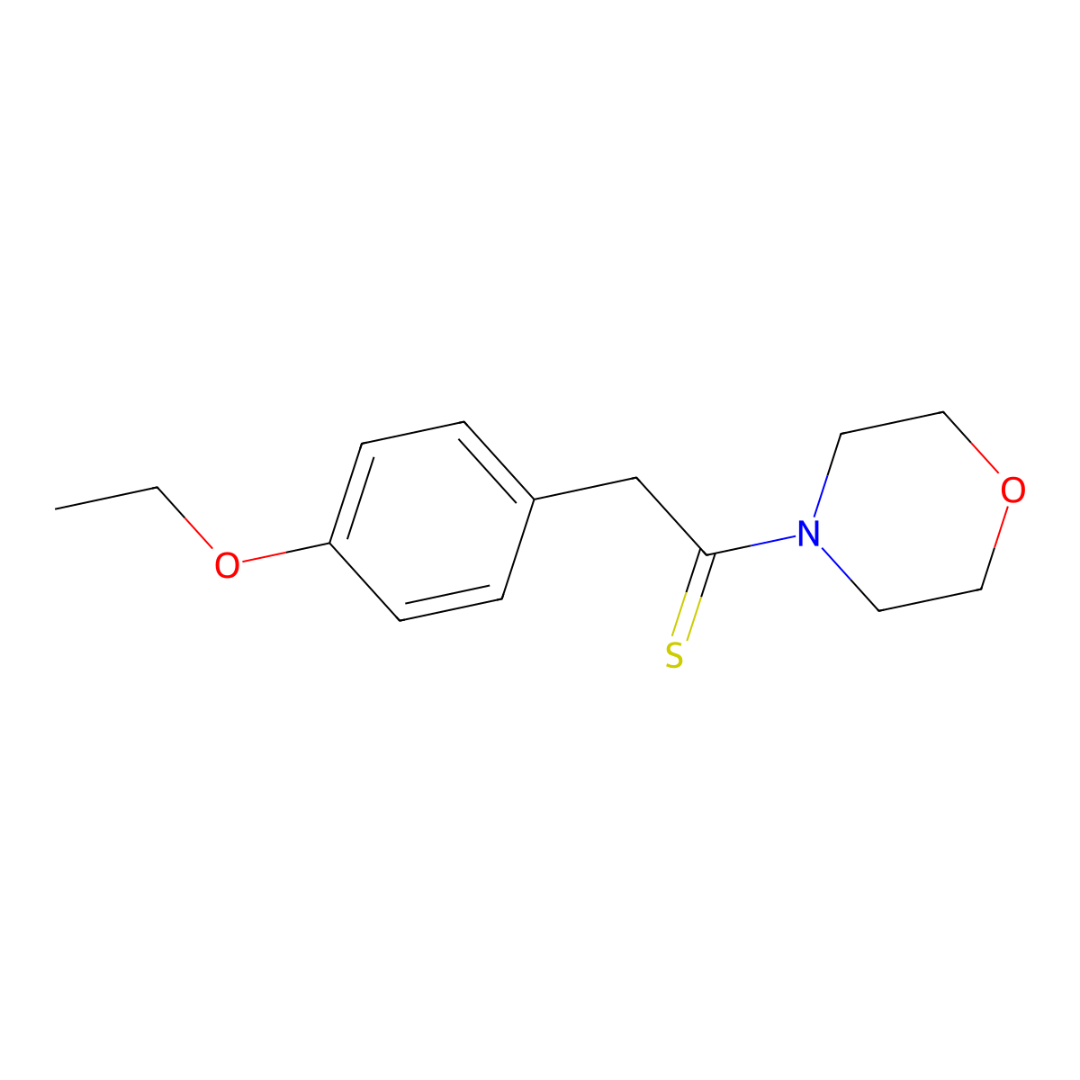 2-(4-Ethoxy-phenyl)-1-morpholin-4-yl-ethanethione molecular structure, CAS 4947-83-5