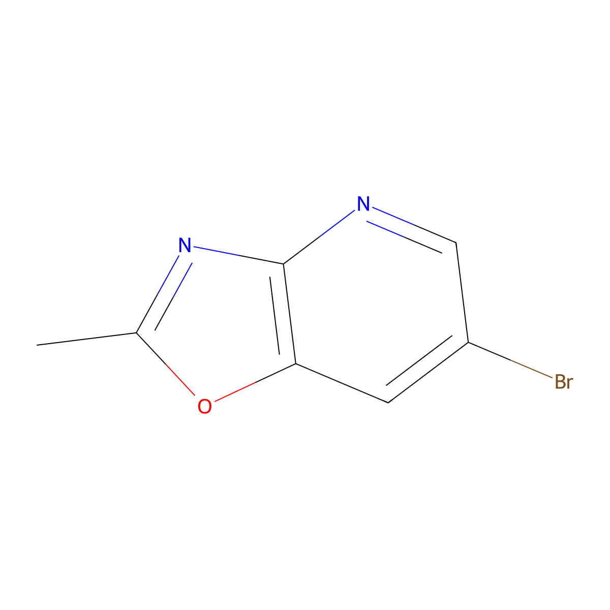 6-Bromo-2-methyl-[1,3]oxazolo[4,5-b]pyridine molecular structure, CAS 494747-09-0