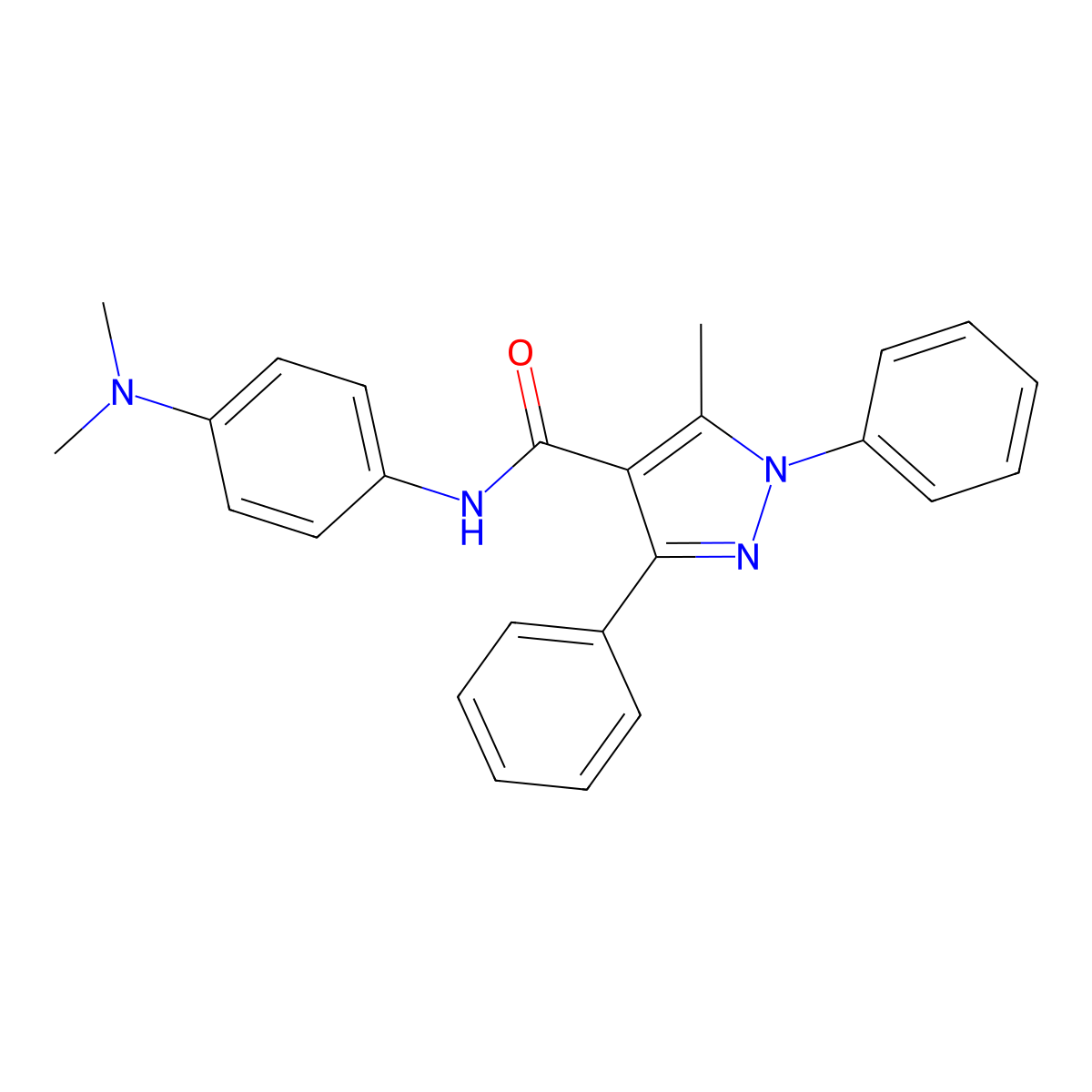 N-[4-(dimethylamino)phenyl]-5-methyl-1,3-diphenyl-1H-pyrazole-4-carboxamide molecular structure, CAS 494747-33-0