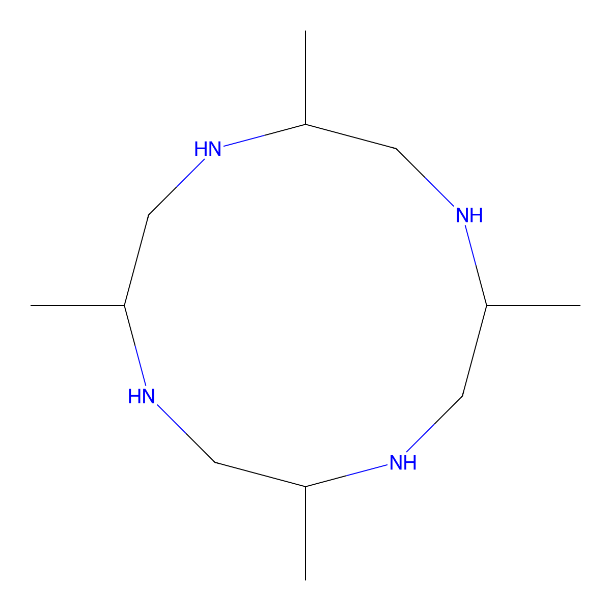 2,5,8,11-Tetramethyl-1,4,7,10-tetraazacyclododecane molecular structure, CAS 494751-27-8