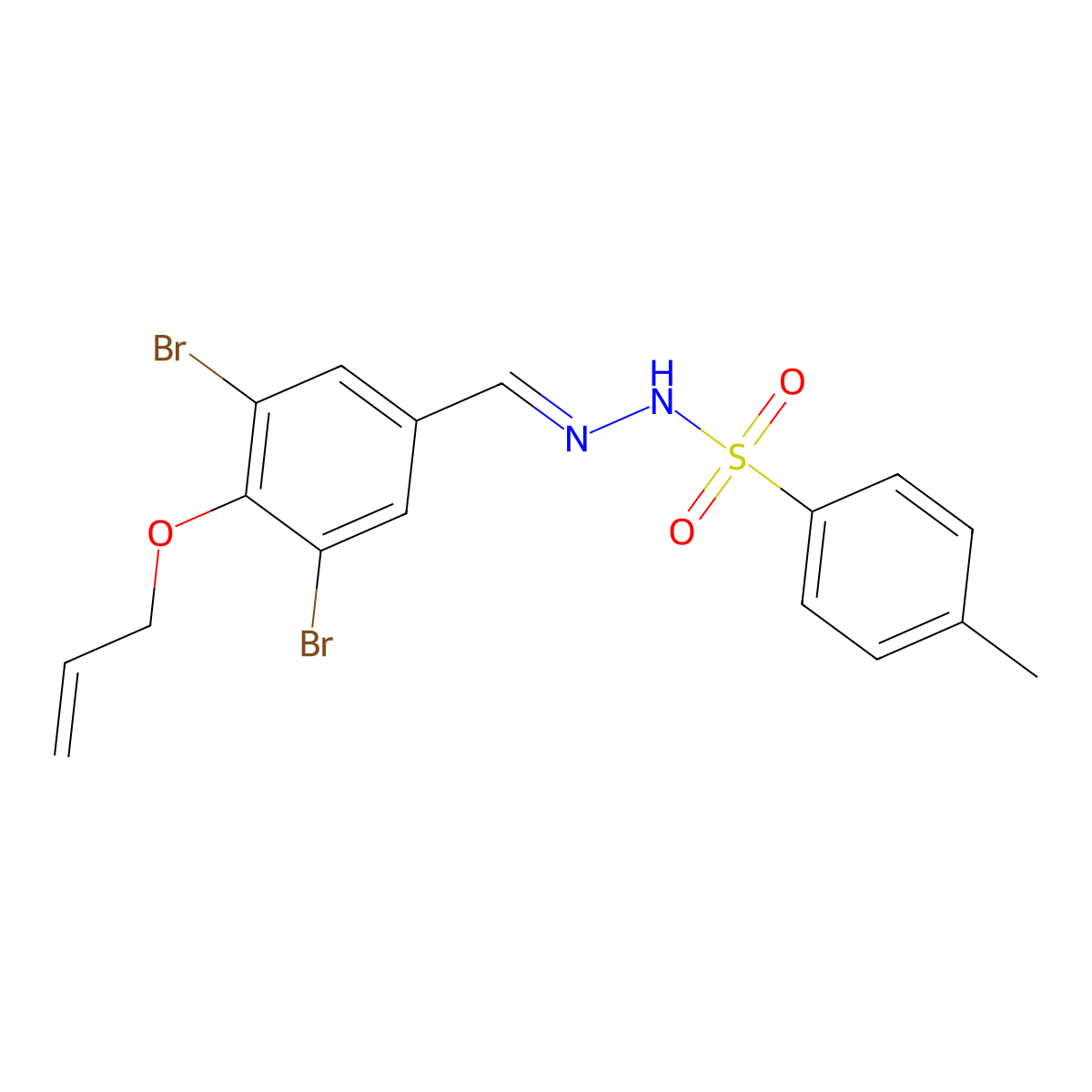N-[(E)-(3,5-dibromo-4-prop-2-enoxyphenyl)methylideneamino]-4-methylbenzenesulfonamide molecular structure, CAS 494757-06-1