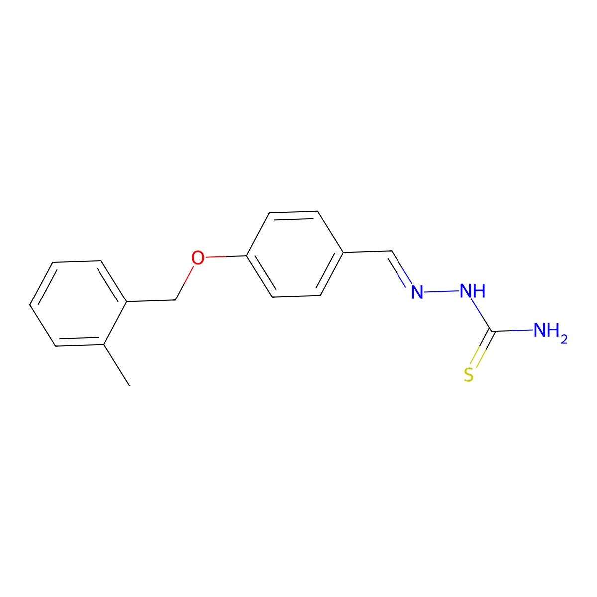 [[4-[(2-Methylphenyl)methoxy]phenyl]methylideneamino]thiourea molecular structure, CAS 494757-31-2