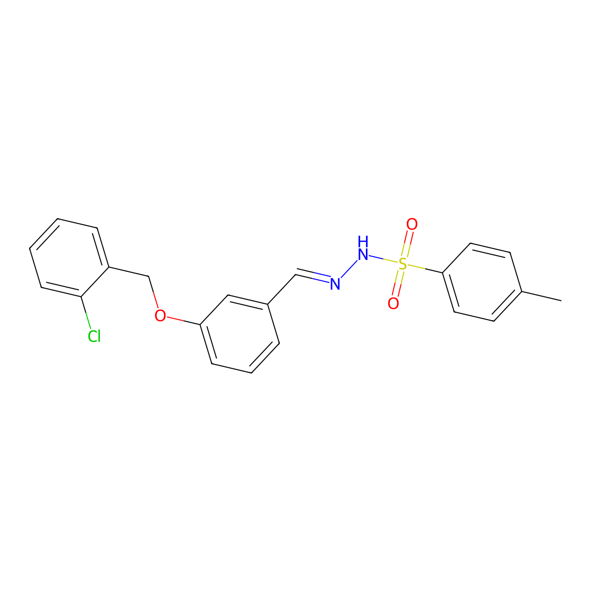 N'-{3-[(2-chlorobenzyl)oxy]benzylidene}-4-methylbenzenesulfonohydrazide molecular structure, CAS 494757-47-0