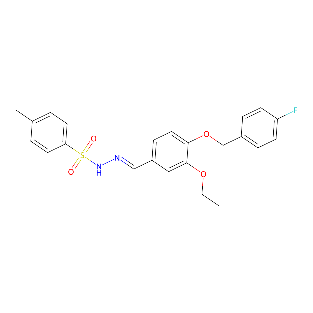 N'-{3-ethoxy-4-[(4-fluorobenzyl)oxy]benzylidene}-4-methylbenzenesulfonohydrazide molecular structure, CAS 494757-81-2