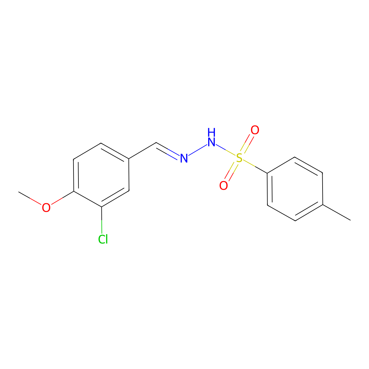 N'-(3-chloro-4-methoxybenzylidene)-4-methylbenzenesulfonohydrazide molecular structure, CAS 494759-10-3
