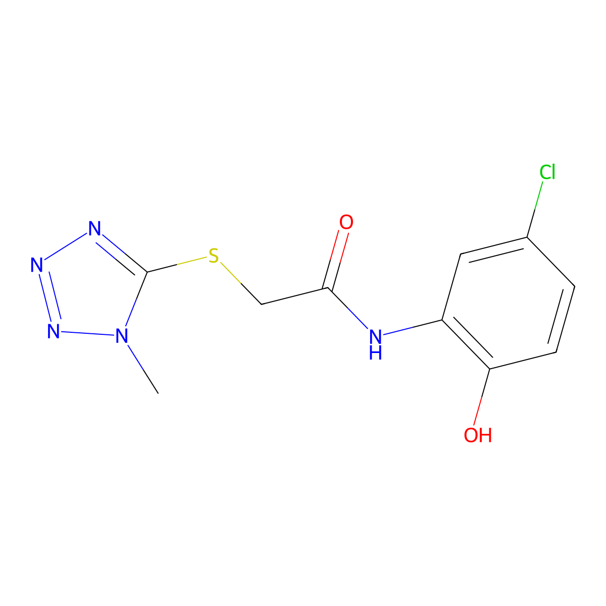 N-(5-chloro-2-hydroxyphenyl)-2-[(1-methyl-1H-tetraazol-5-yl)sulfanyl]acetamide molecular structure, CAS 494763-35-8
