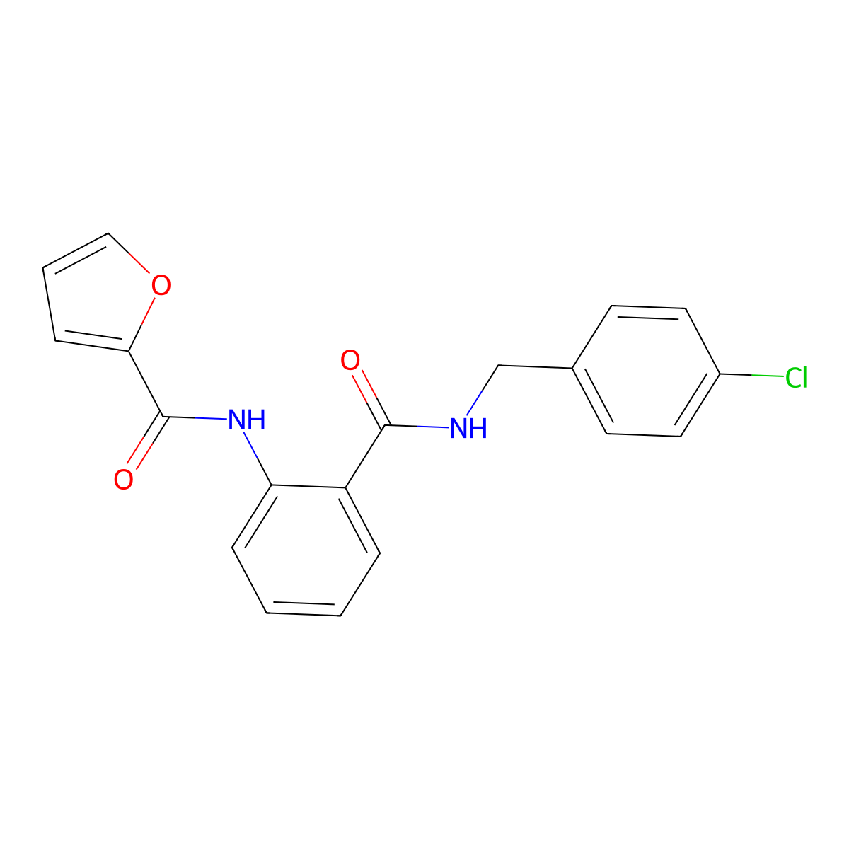 N-[2-[(4-chlorophenyl)methylcarbamoyl]phenyl]furan-2-carboxamide molecular structure, CAS 494763-41-6