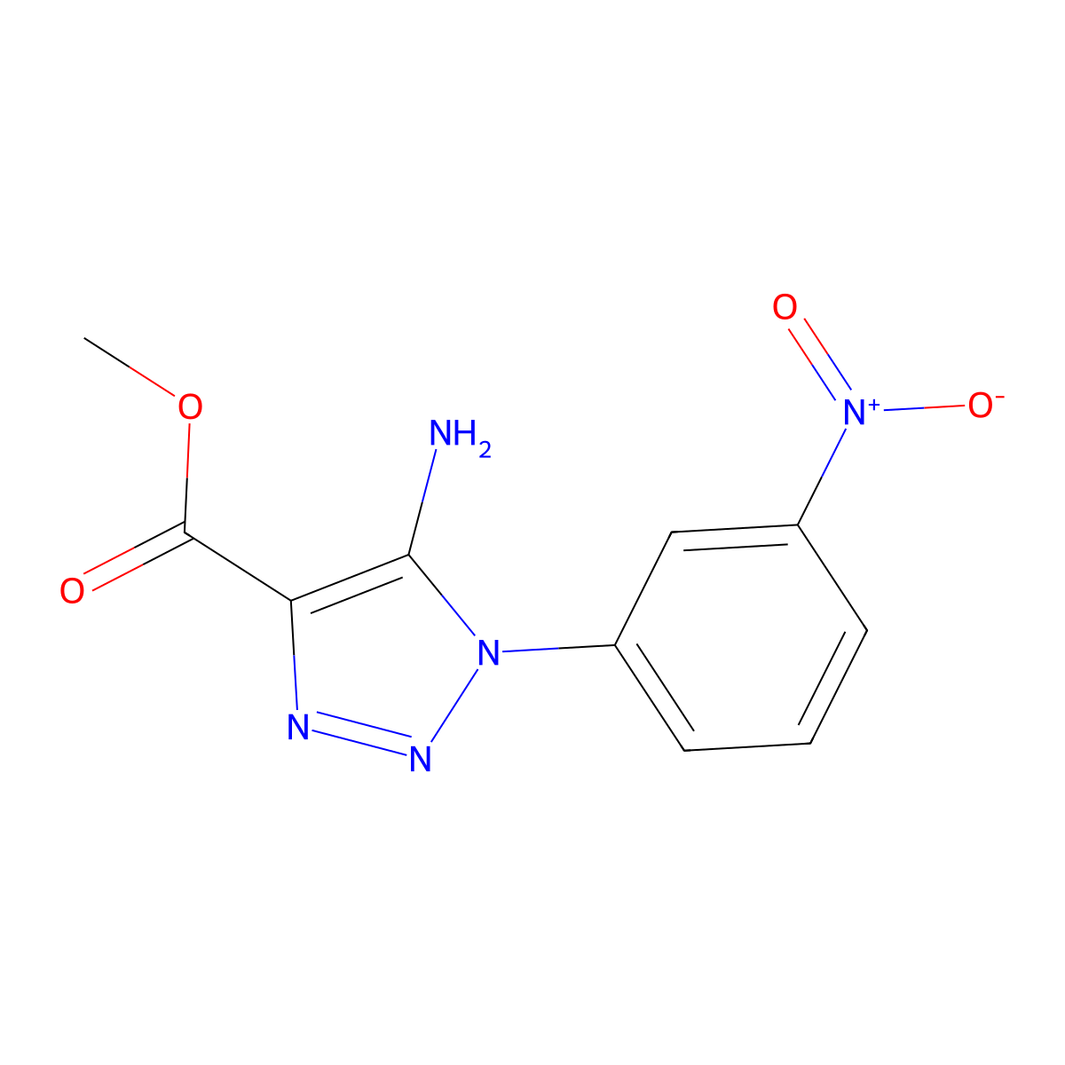 methyl 5-amino-1-(3-nitrophenyl)-1H-1,2,3-triazole-4-carboxylate molecular structure, CAS 494764-05-5