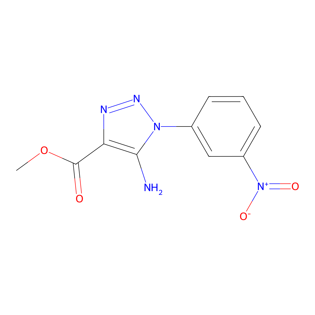 methyl 5-amino-1-(3-nitrophenyl)-1H-1,2,3-triazole-4-carboxylate molecular structure, CAS 494764-05-5