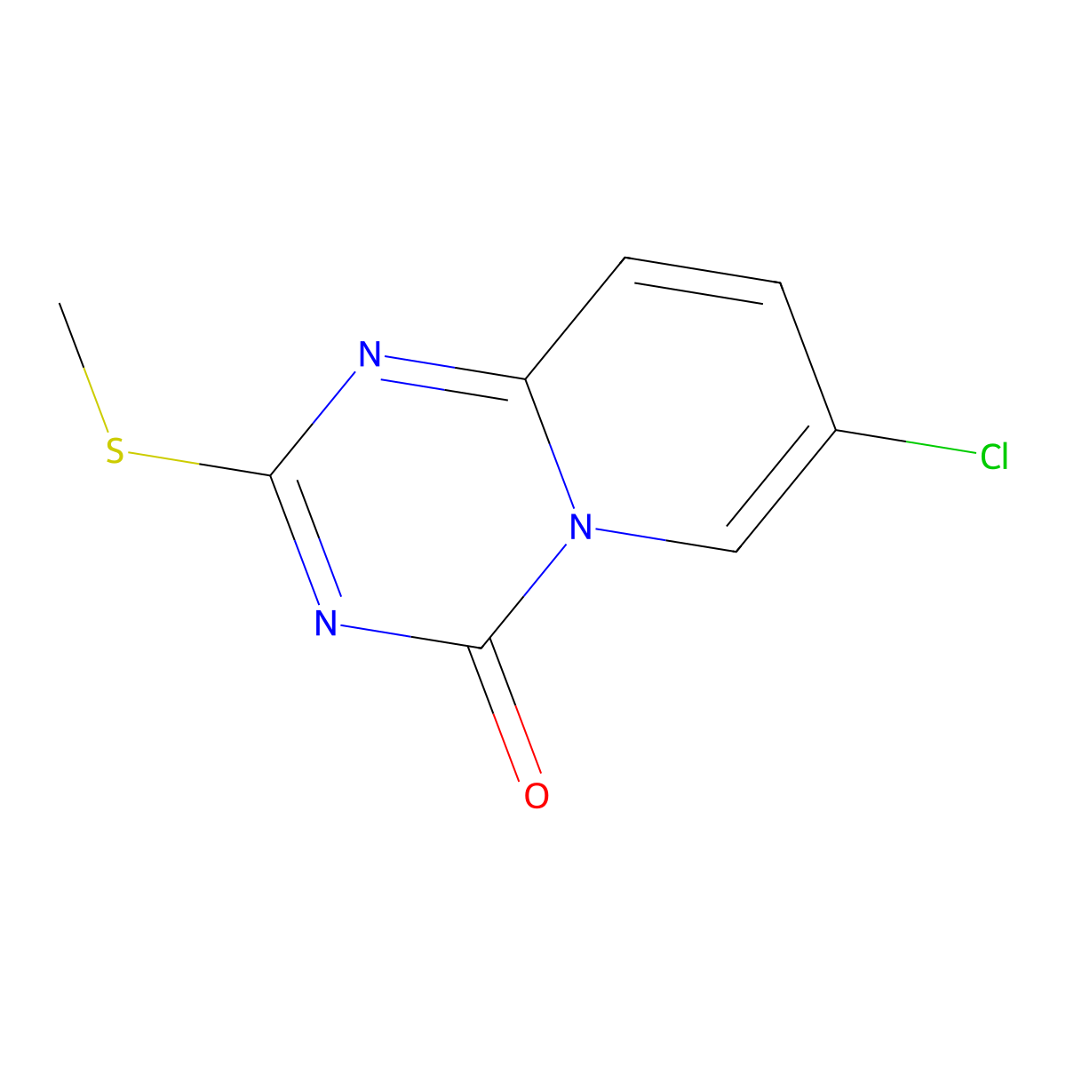 7-chloro-2-(methylsulfanyl)-4H-pyrido[1,2-a][1,3,5]triazin-4-one molecular structure, CAS 494764-18-0