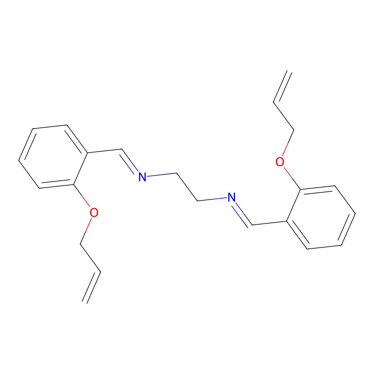 1,2-Ethanediamine, N,N'-bis[[2-(2-propenyloxy)phenyl]methylene]- molecular structure, CAS 494764-40-8