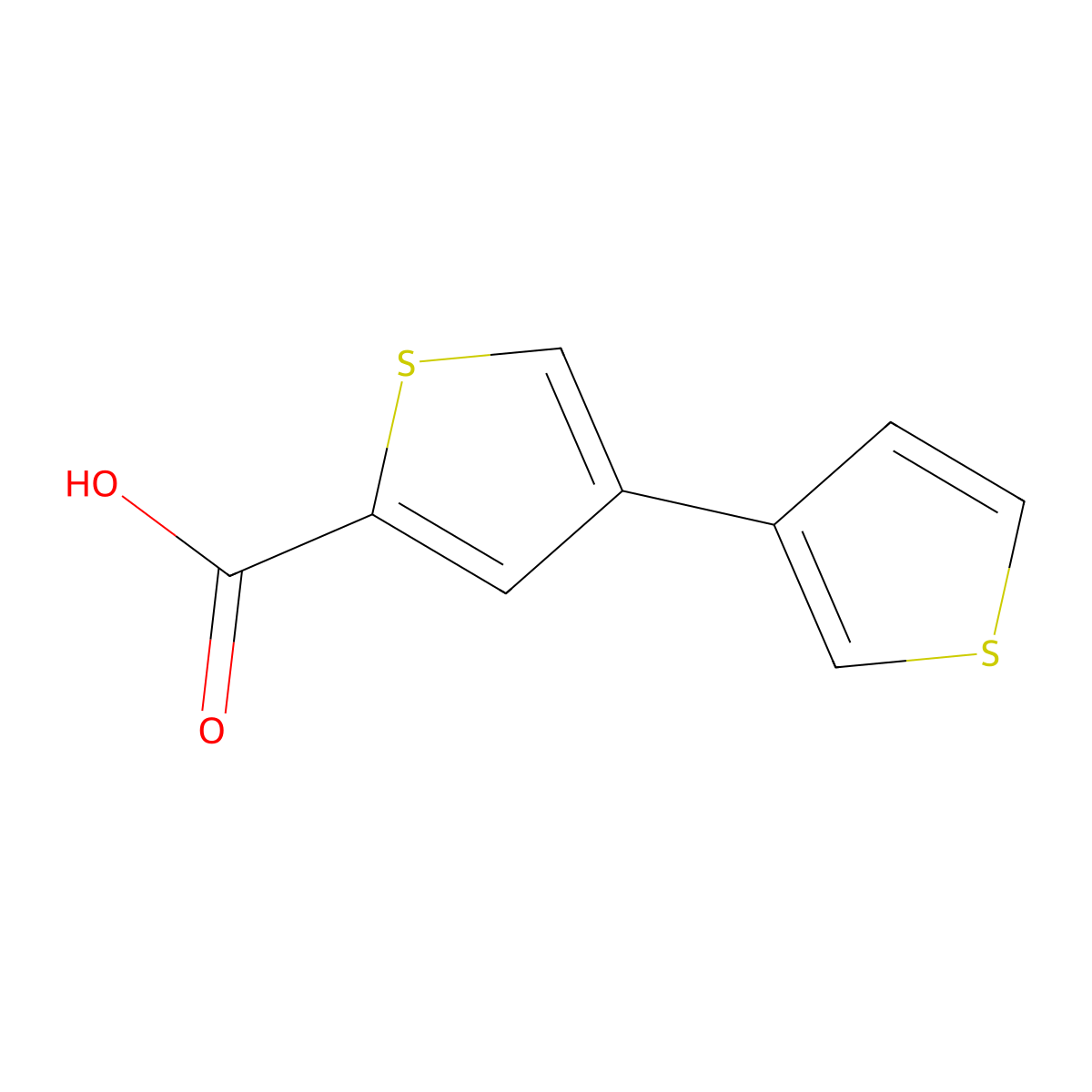 4-(Thiophen-3-yl)thiophene-2-carboxylic acid molecular structure, CAS 494764-60-2