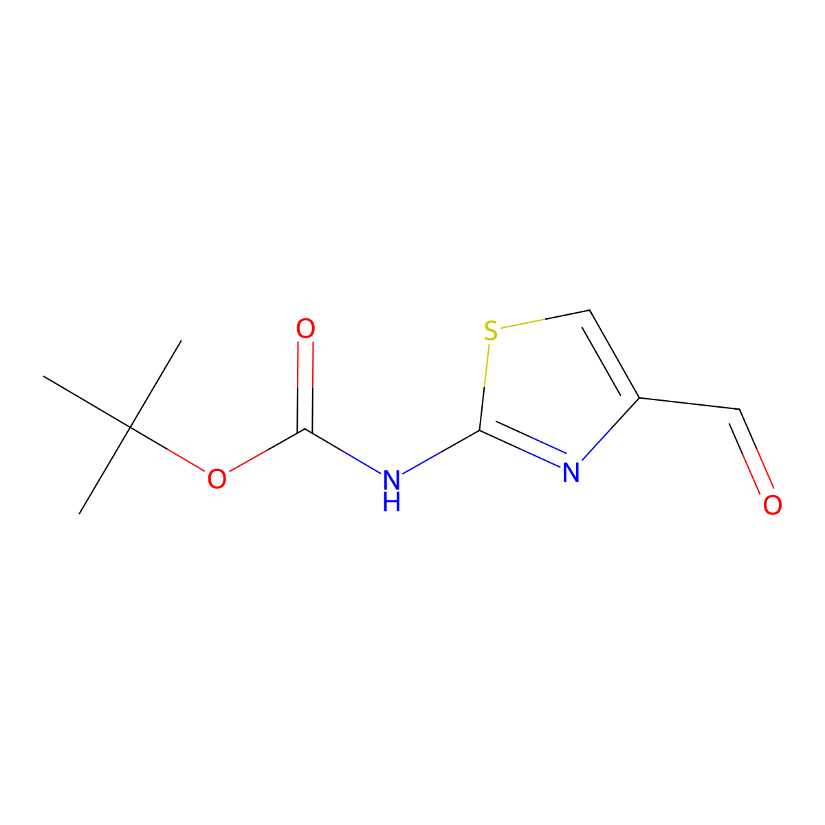 (4-Formylthiazol-2-yl)carbamic acid tert-butyl ester molecular structure, CAS 494769-34-5