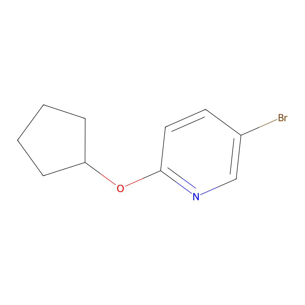 5-Bromo-2-(cyclopentyloxy)pyridine molecular structure, CAS 494771-68-5