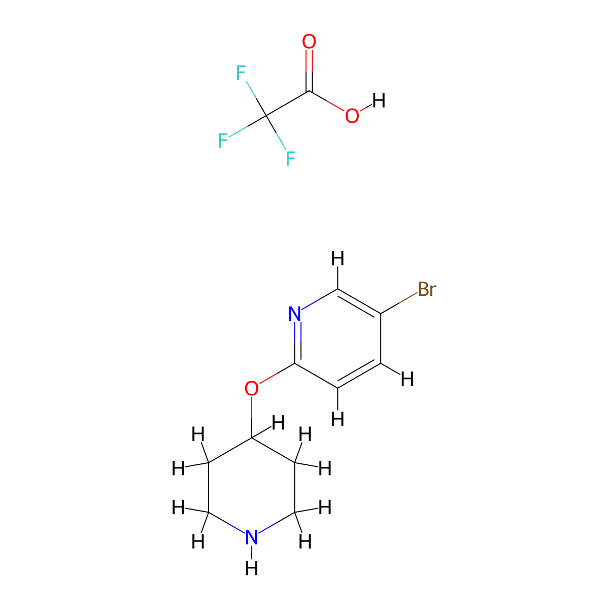 5-Bromo-2-(piperidin-4-yloxy)pyridine 2,2,2-trifluoroacetate molecular structure, CAS 494771-85-6
