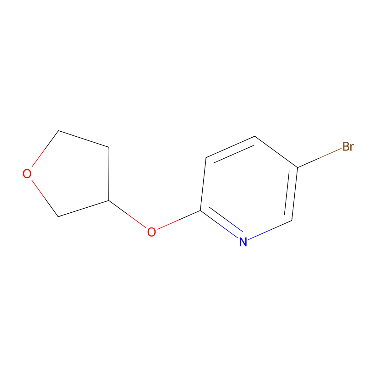 5-Bromo-2-((tetrahydrofuran-3-yl)oxy)pyridine molecular structure, CAS 494771-98-1