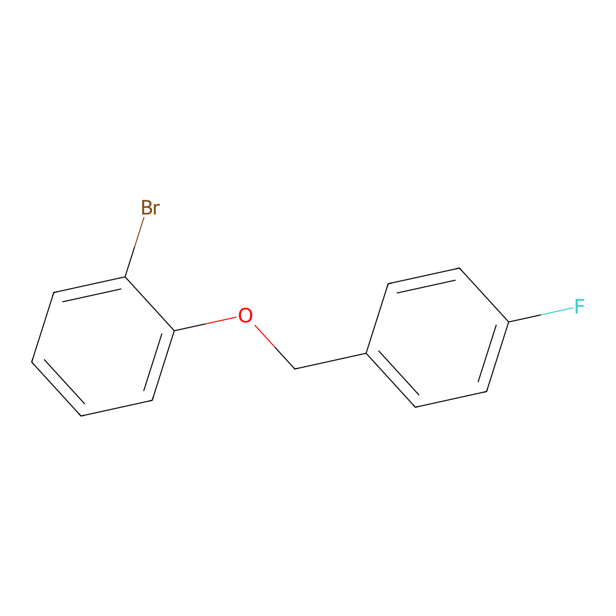 1-Bromo-2-((4-fluorobenzyl)oxy)benzene molecular structure, CAS 494772-43-9