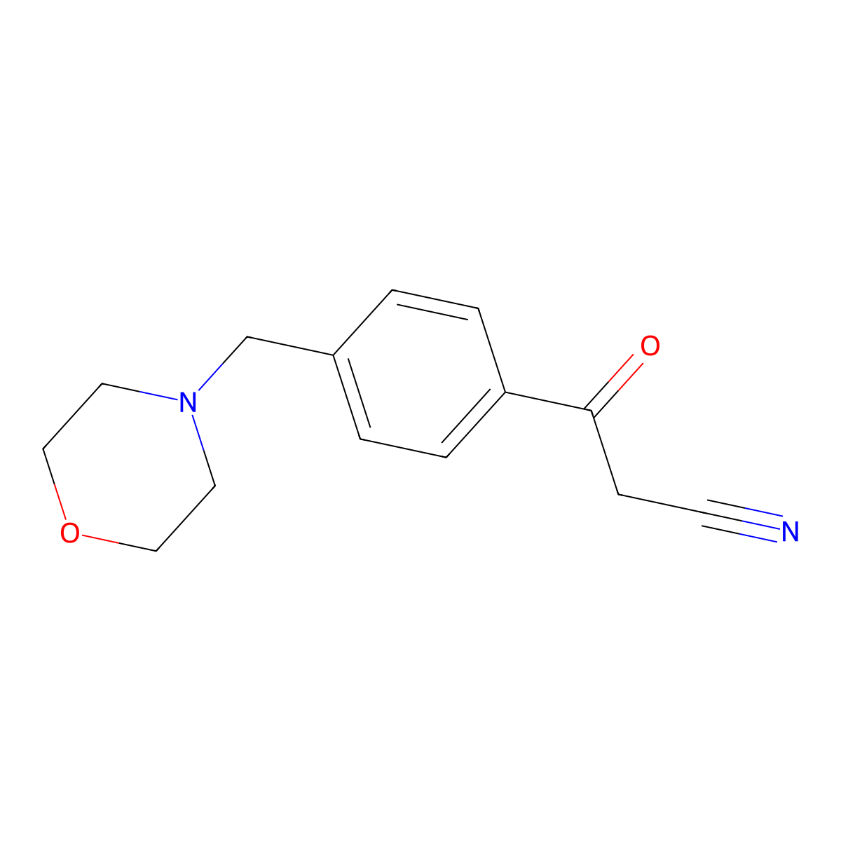 3-[4-(Morpholin-4-ylmethyl)phenyl]-3-oxopropanenitrile molecular structure, CAS 494772-88-2