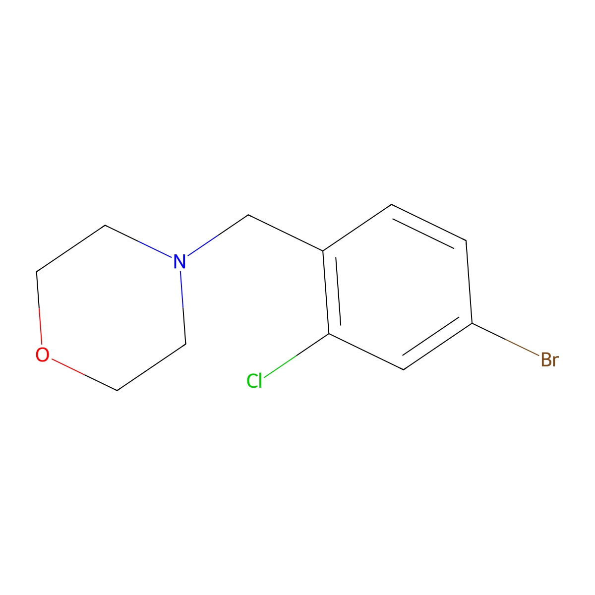 4-(4-Bromo-2-chlorobenzyl)morpholine molecular structure, CAS 494773-04-5