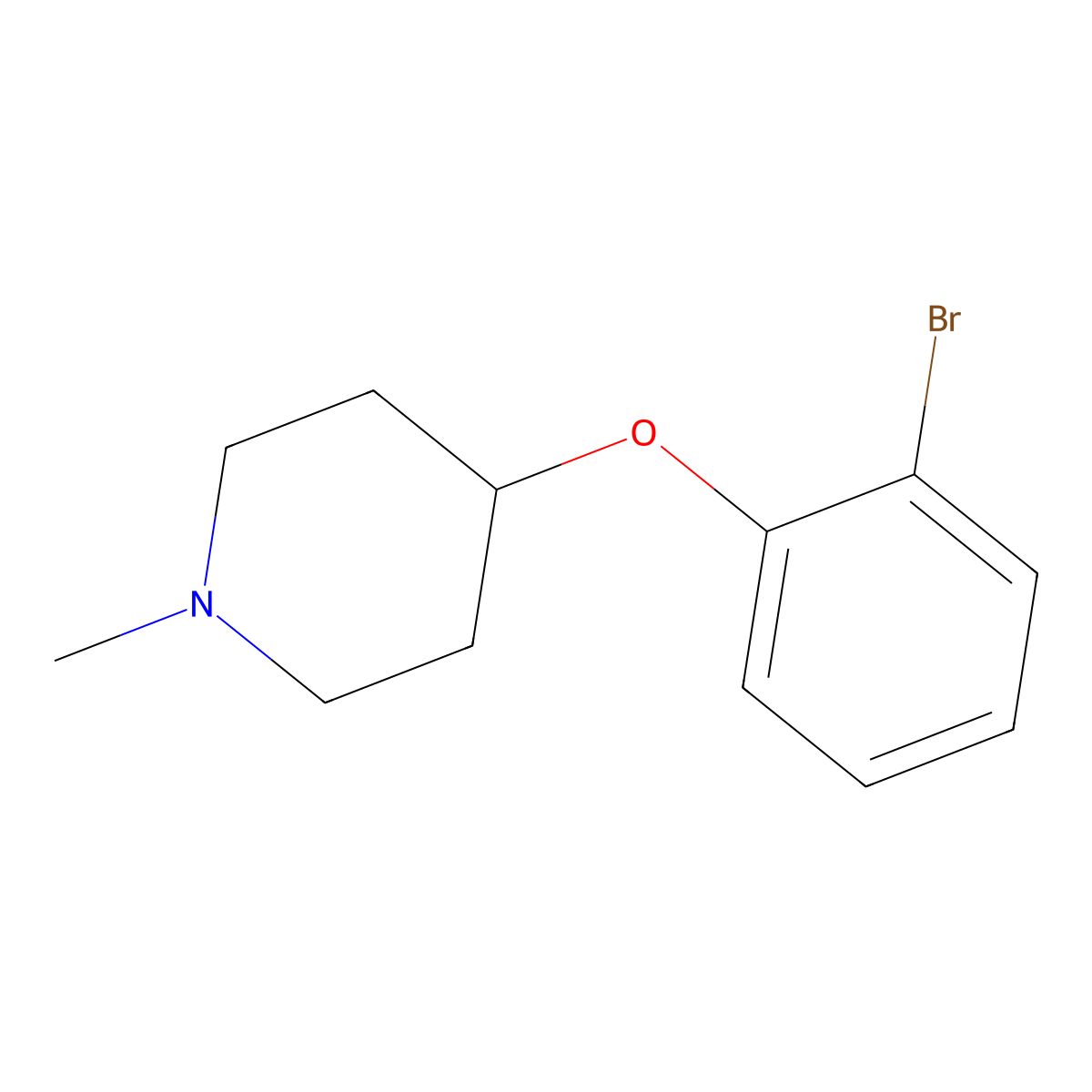 4-(2-Bromophenoxy)-1-methylpiperidine molecular structure, CAS 494774-24-2