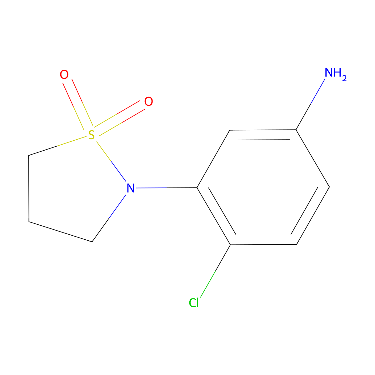 4-Chloro-3-(1,1-dioxidoisothiazolidin-2-YL)aniline molecular structure, CAS 494776-93-1
