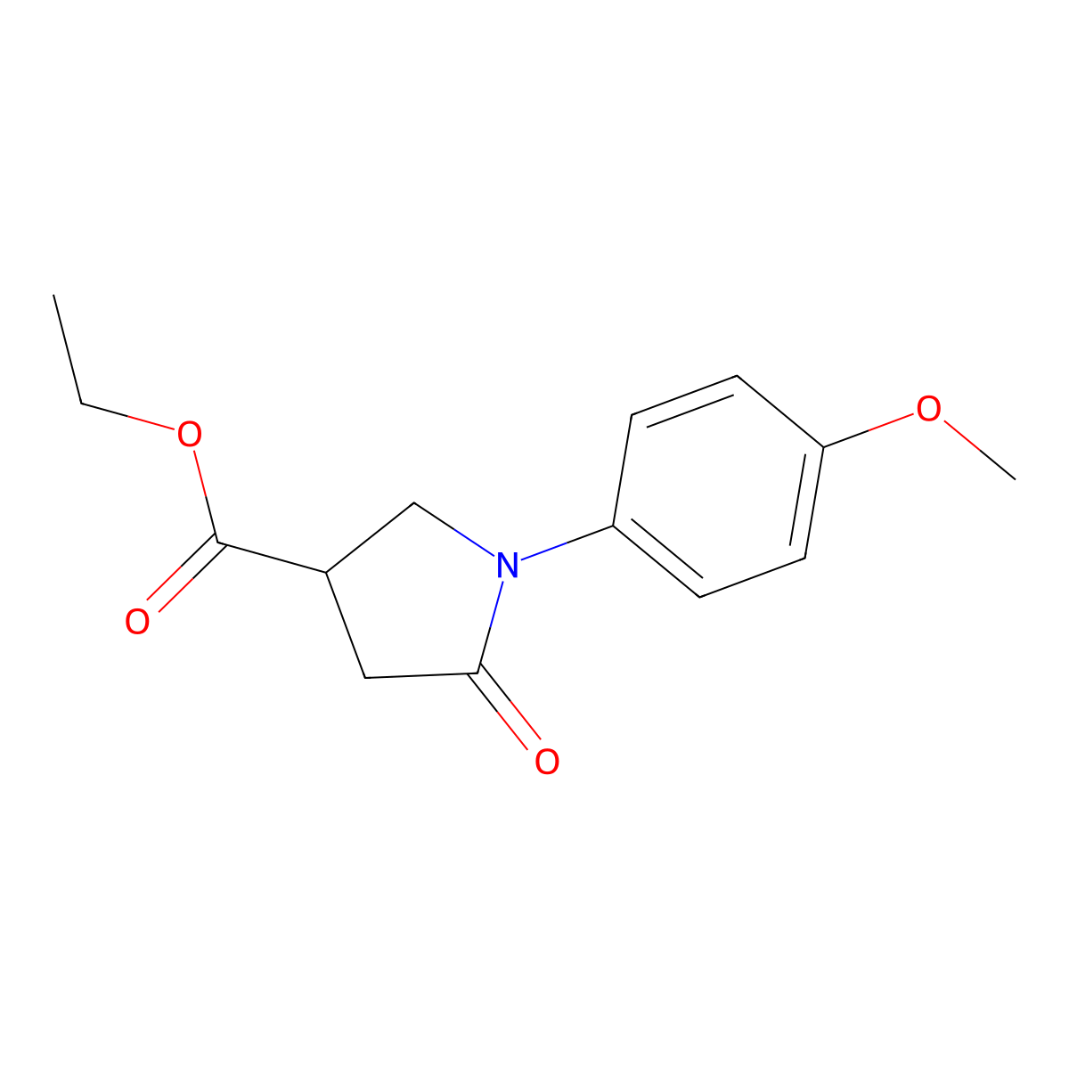 Ethyl 1-(4-methoxyphenyl)-5-oxo-3-pyrrolidinecarboxylate molecular structure, CAS 494776-95-3
