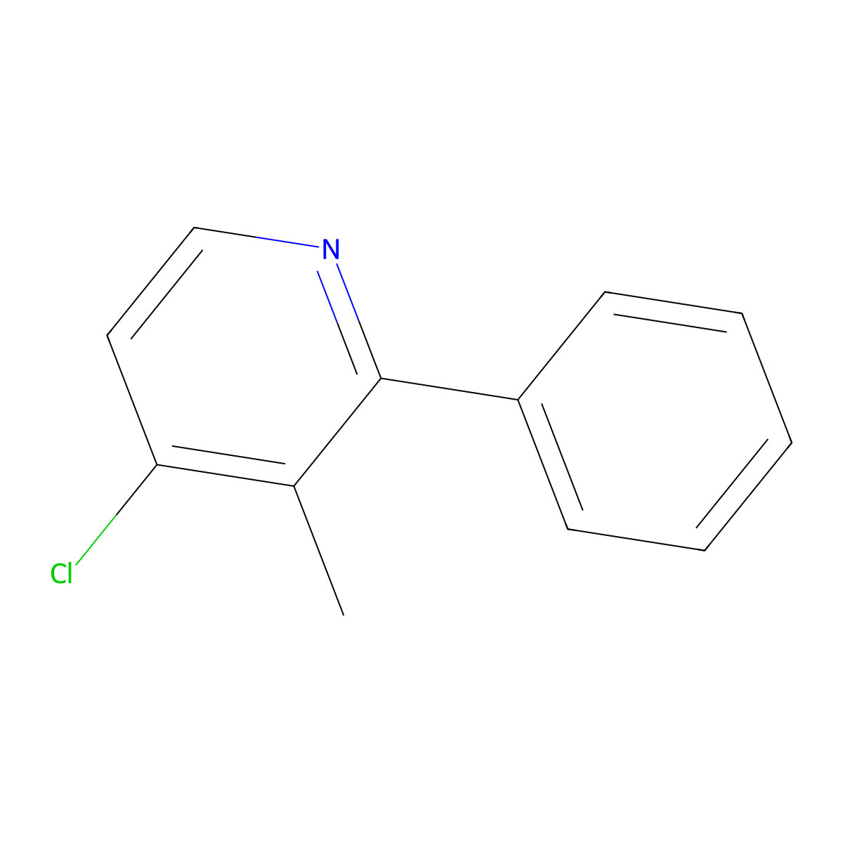4-Chloro-3-methyl-2-phenylpyridine molecular structure, CAS 494777-01-4