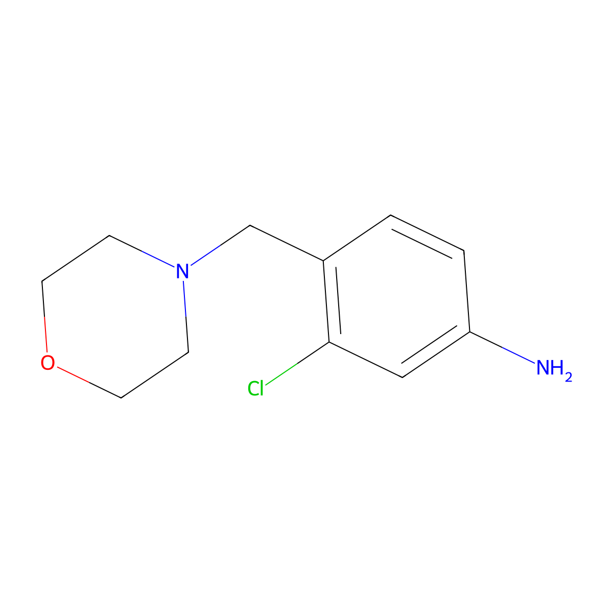 3-Chloro-4-((morpholin-4-yl)methyl)aniline molecular structure, CAS 494777-08-1