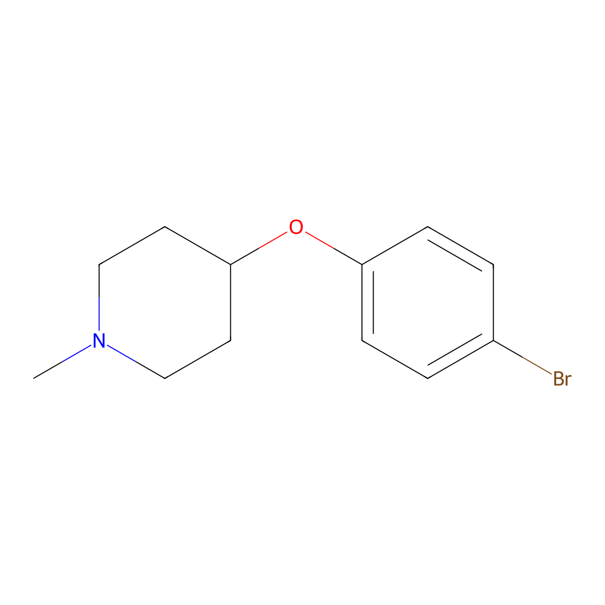4-(4-Bromophenoxy)-1-methylpiperidine molecular structure, CAS 494777-78-5