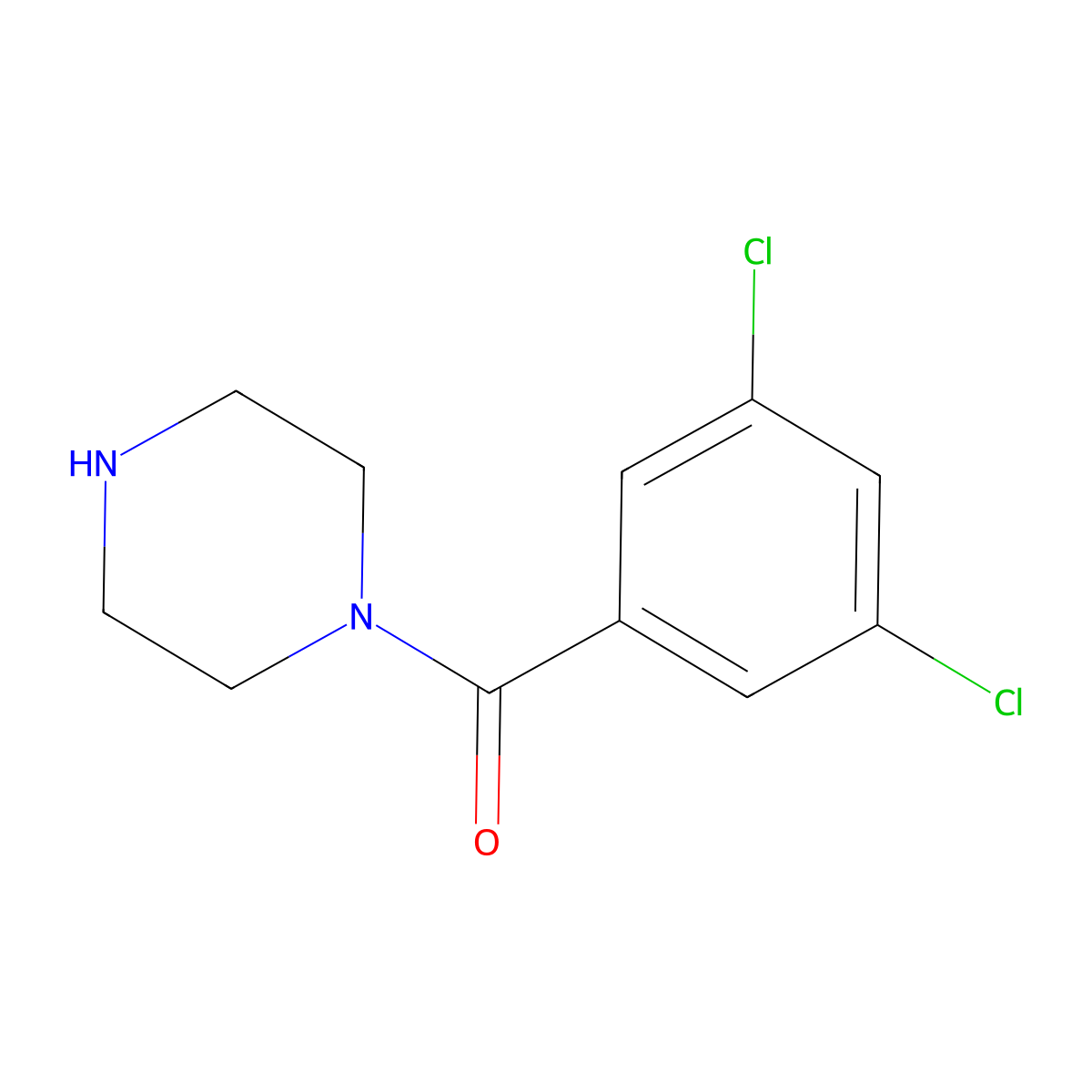 1-(3,5-Dichlorobenzoyl)piperazine molecular structure, CAS 494778-29-9