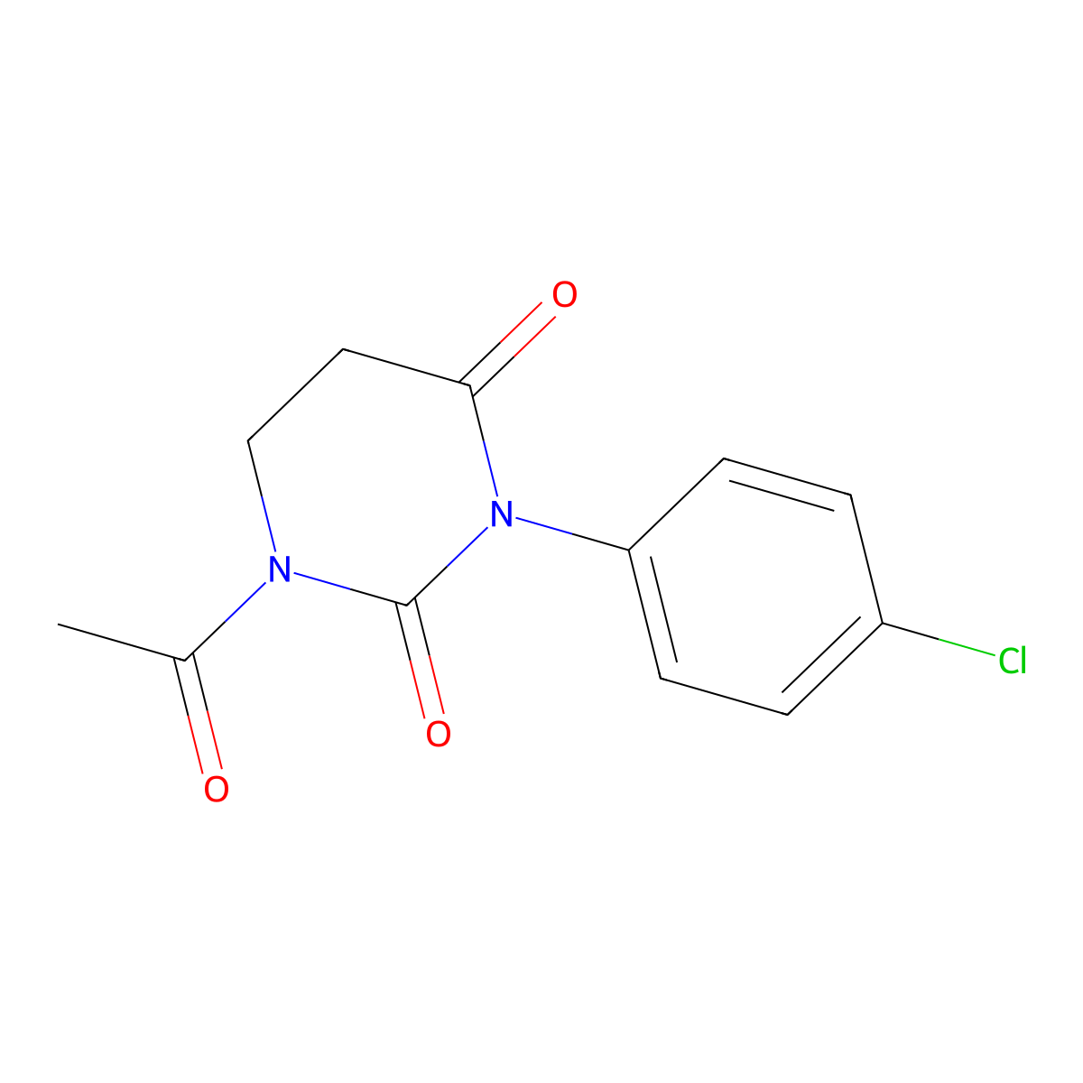 1-Acetyl-3-(4-chlorophenyl)dihydro-2,4(1H,3H)-pyrimidinedione molecular structure, CAS 494779-11-2