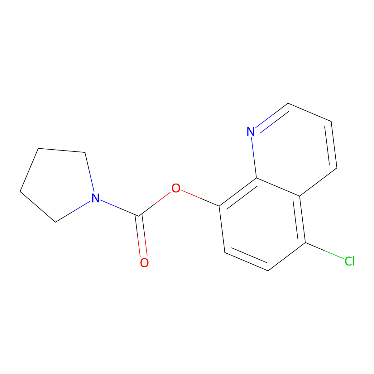 5-Chloro-8-quinolyl pyrrolidinecarboxylate molecular structure, CAS 494779-63-4