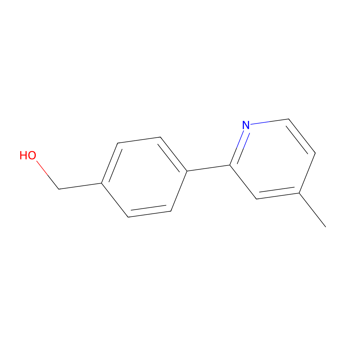 [4-(4-Methylpyridin-2-yl)phenyl]methanol molecular structure, CAS 494785-37-4