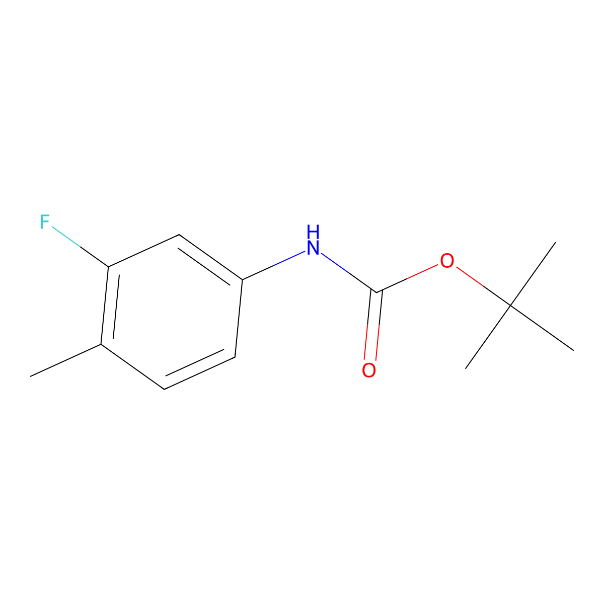 tert-Butyl (3-fluoro-4-methylphenyl)carbamate molecular structure, CAS 494789-04-7