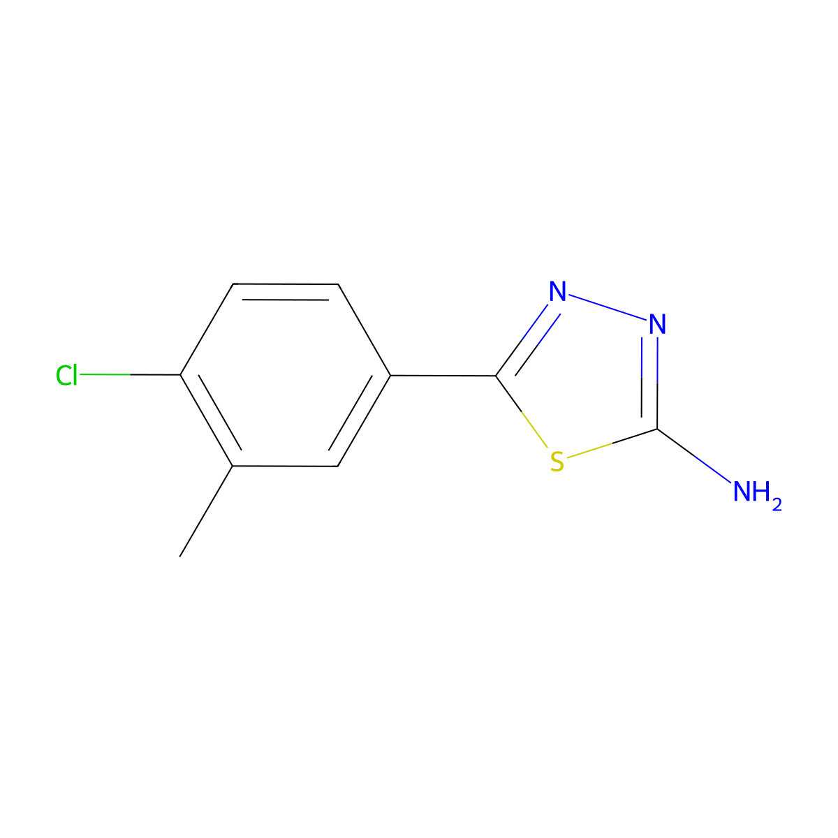 5-(4-Chloro-3-methylphenyl)-1,3,4-thiadiazol-2-amine molecular structure, CAS 494789-49-0