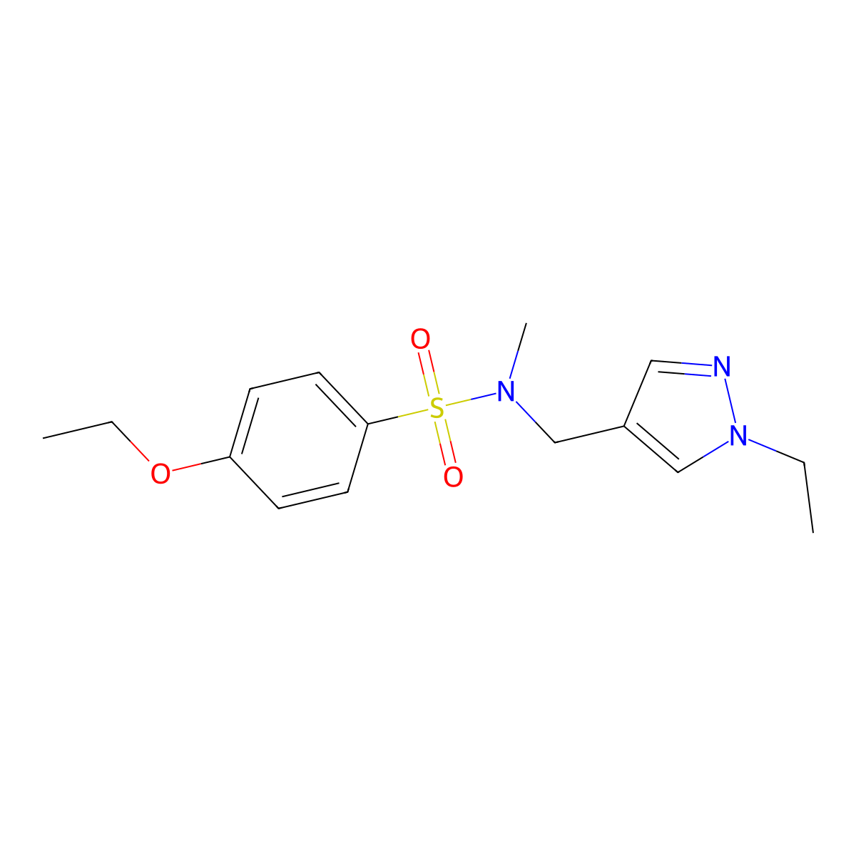4-ethoxy-N-[(1-ethylpyrazol-4-yl)methyl]-N-methylbenzenesulfonamide molecular structure, CAS 494790-32-8
