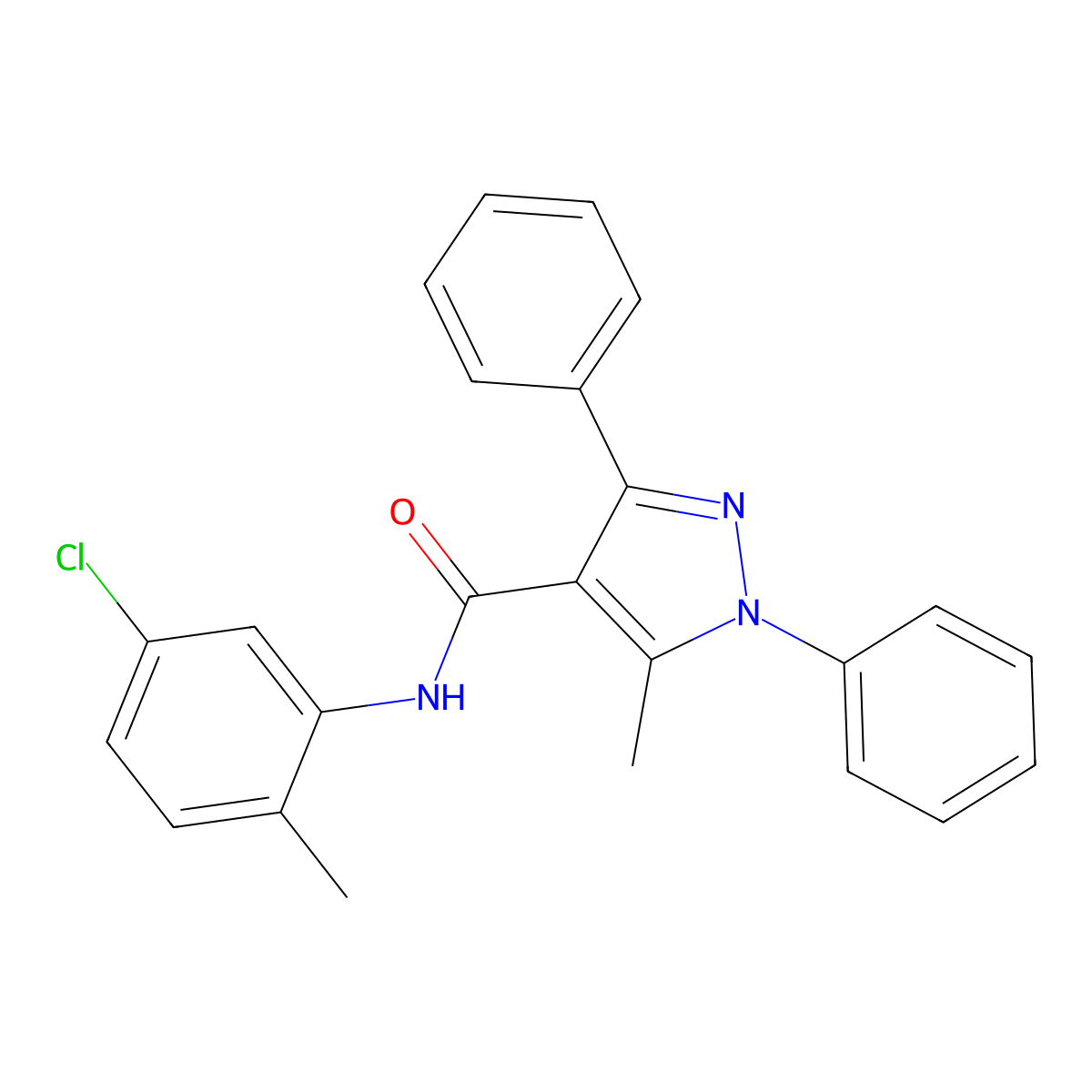 N-(5-chloro-2-methylphenyl)-5-methyl-1,3-diphenyl-1H-pyrazole-4-carboxamide molecular structure, CAS 494790-40-8