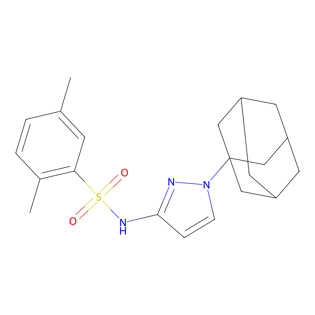 N-[1-(1-adamantyl)pyrazol-3-yl]-2,5-dimethylbenzenesulfonamide molecular structure, CAS 494790-45-3